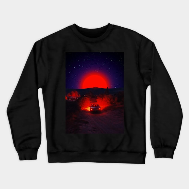 Chasing the red sun Crewneck Sweatshirt by Ritvik Takkar